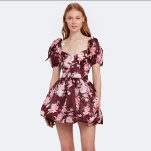 LoveShackFancy Oxblood Mini Dress